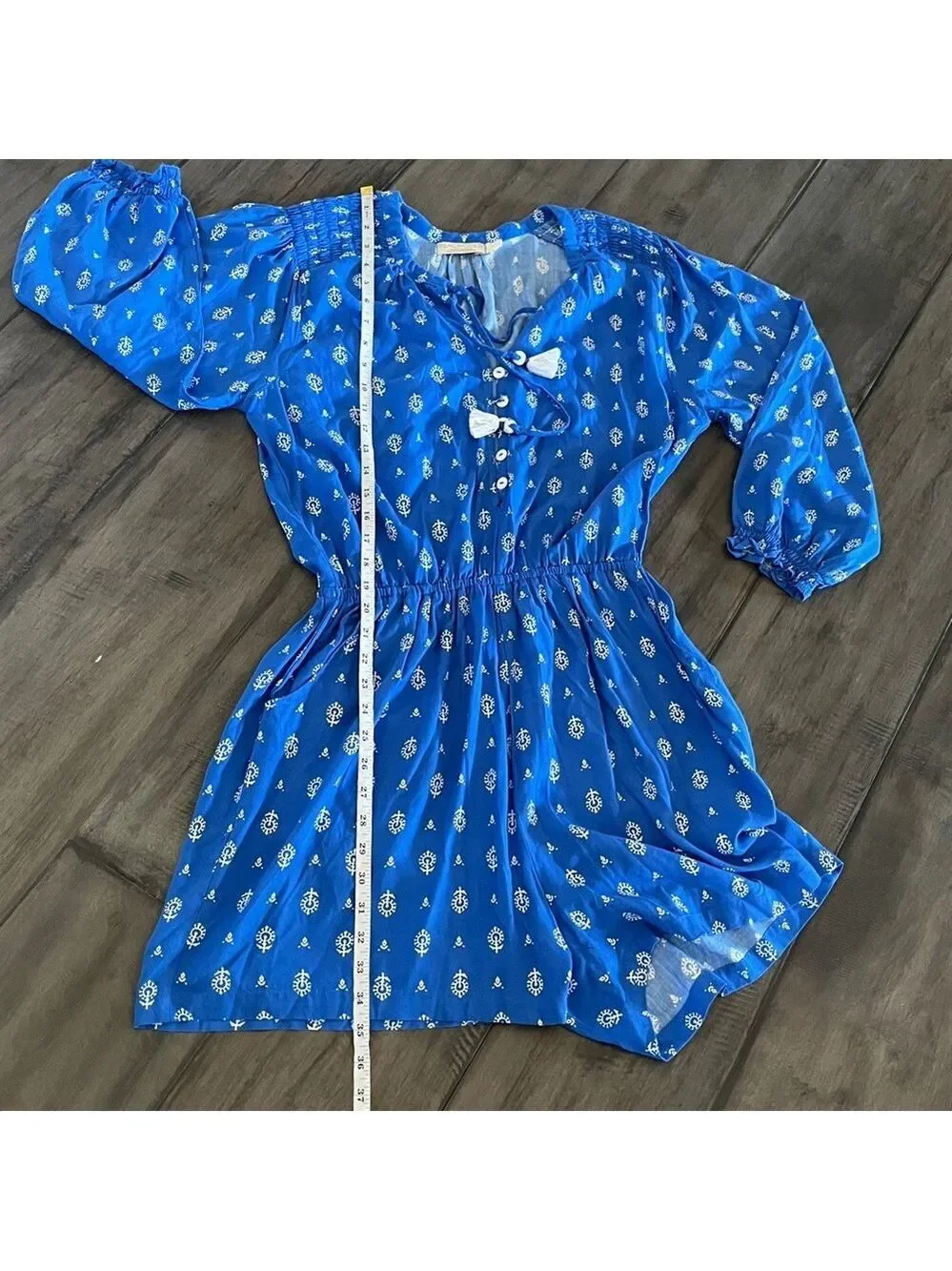 Anthropologie Beachgold Cobalt Blue Romper - Size Medium